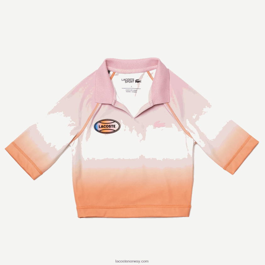 Lacoste sport sommerpakke kort gradient og stretch polo 4J4X0T2499 rosa hvit oransje dfk kvinner