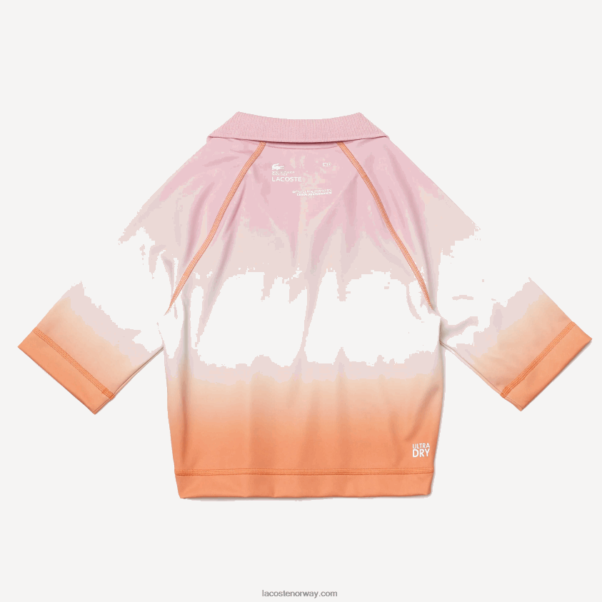 Lacoste sport sommerpakke kort gradient og stretch polo 4J4X0T2499 rosa hvit oransje dfk kvinner