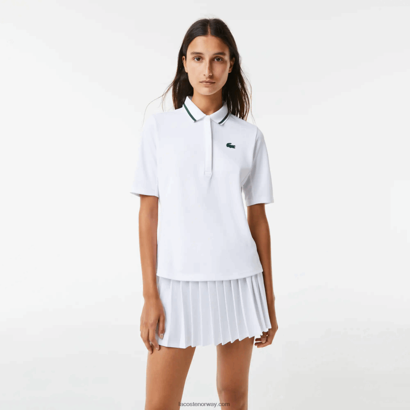 Lacoste sport termoregulerende pique tennispolo 4J4X0T2461 hvit grønn pb4 kvinner