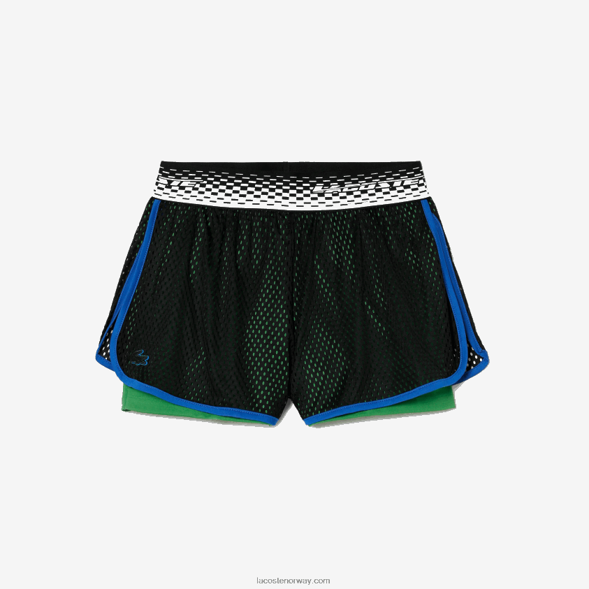 Lacoste tennisshorts med innebygd underbukse 4J4X0T2443 sort grønn glv kvinner