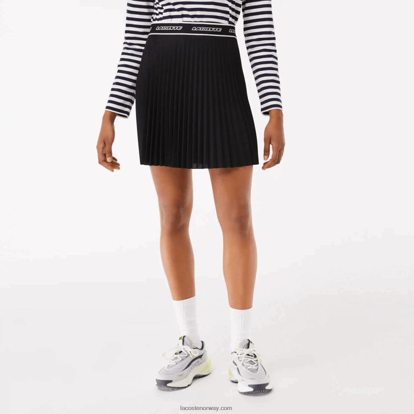 Lacoste elastisk midje plissert skjørt 4J4X0T2352 svart 031 kvinner