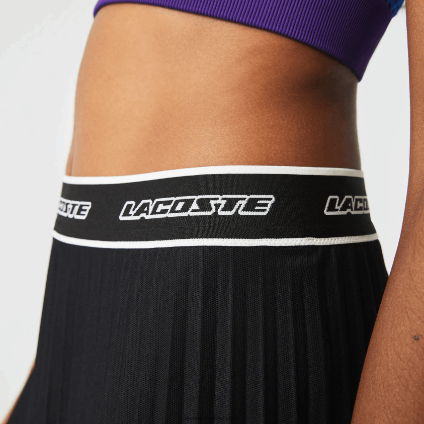 Lacoste elastisk midje plissert skjørt 4J4X0T2352 svart 031 kvinner