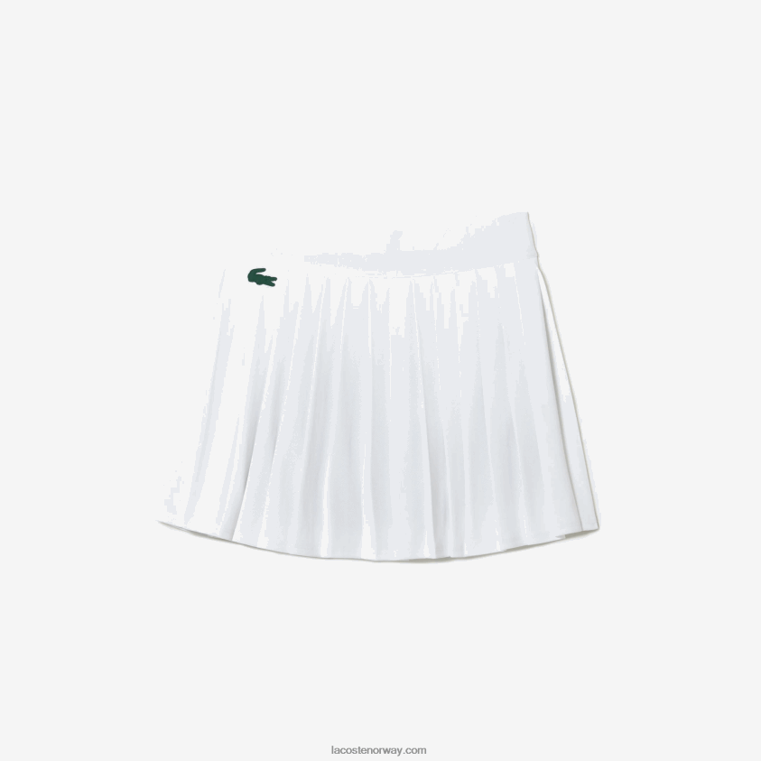 Lacoste sport innebygd kort plissert tennisskjørt 4J4X0T2582 hvit grønn 737 kvinner
