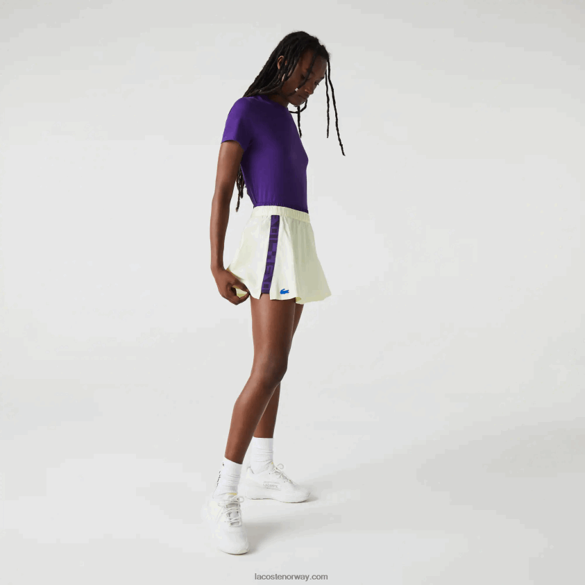 Lacoste sport innebygd kort tennisskjørt 4J4X0T2592 gul lilla 4xk kvinner
