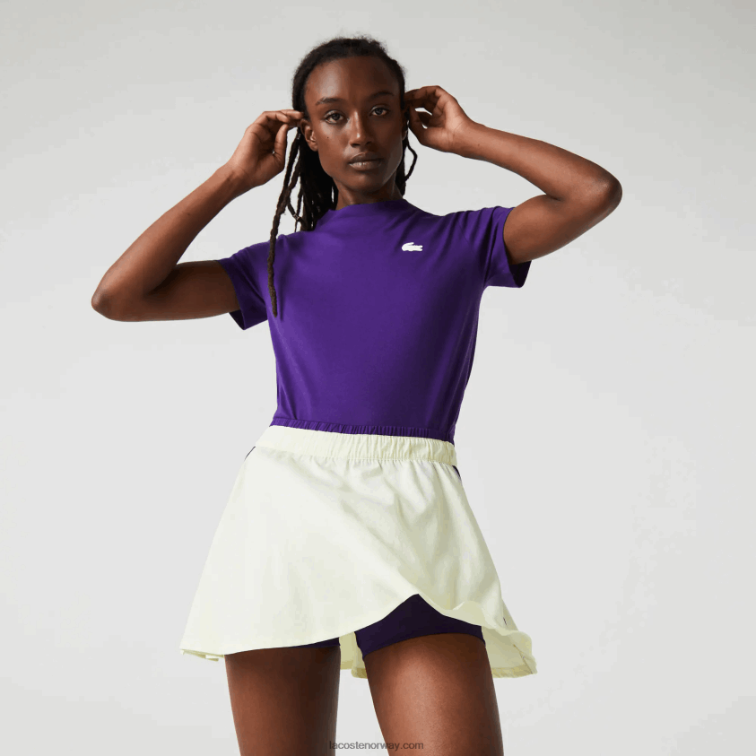 Lacoste sport innebygd kort tennisskjørt 4J4X0T2592 gul lilla 4xk kvinner