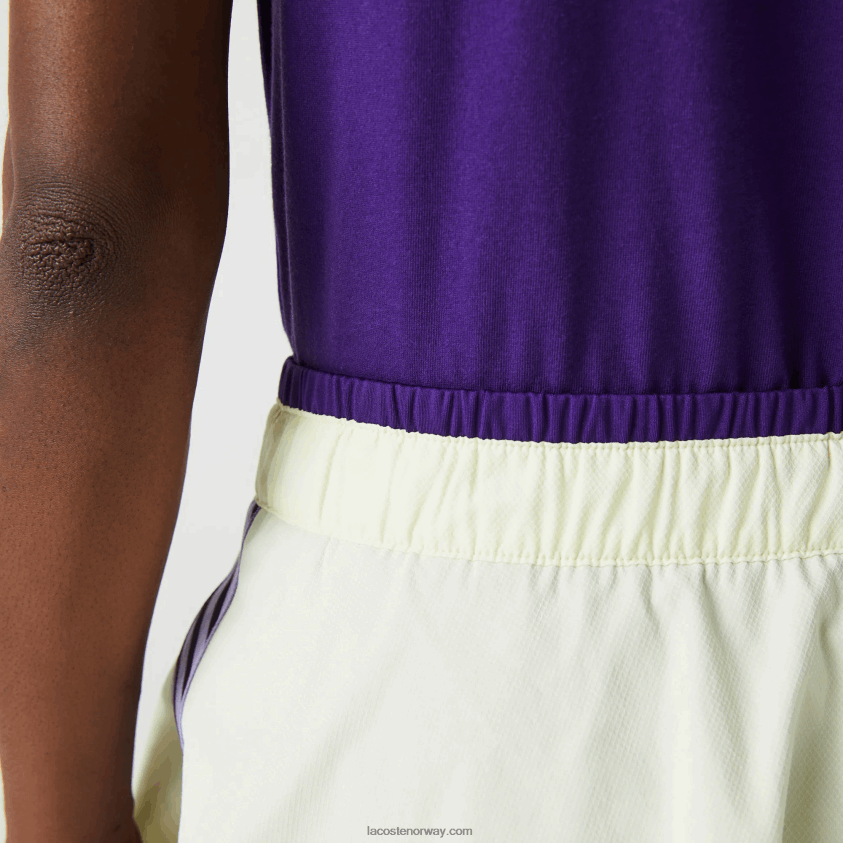 Lacoste sport innebygd kort tennisskjørt 4J4X0T2592 gul lilla 4xk kvinner