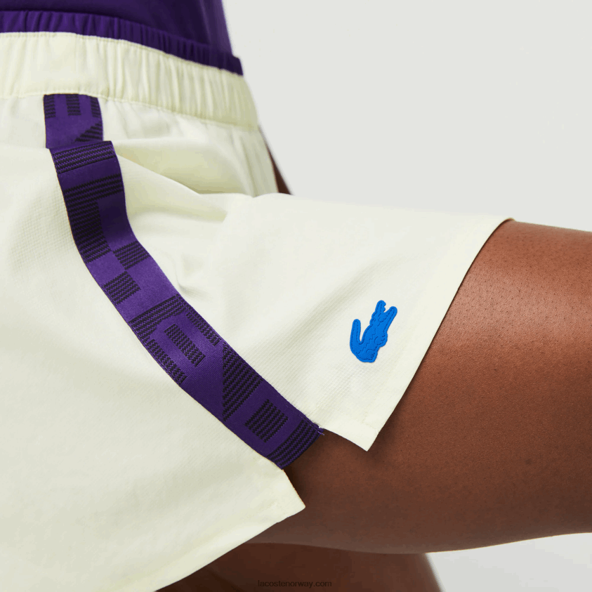 Lacoste sport innebygd kort tennisskjørt 4J4X0T2592 gul lilla 4xk kvinner