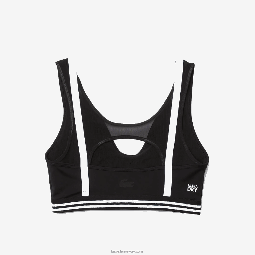 Lacoste sport kontrast aksenter sports bh 4J4X0T2598 sort hvit svart 6kj kvinner