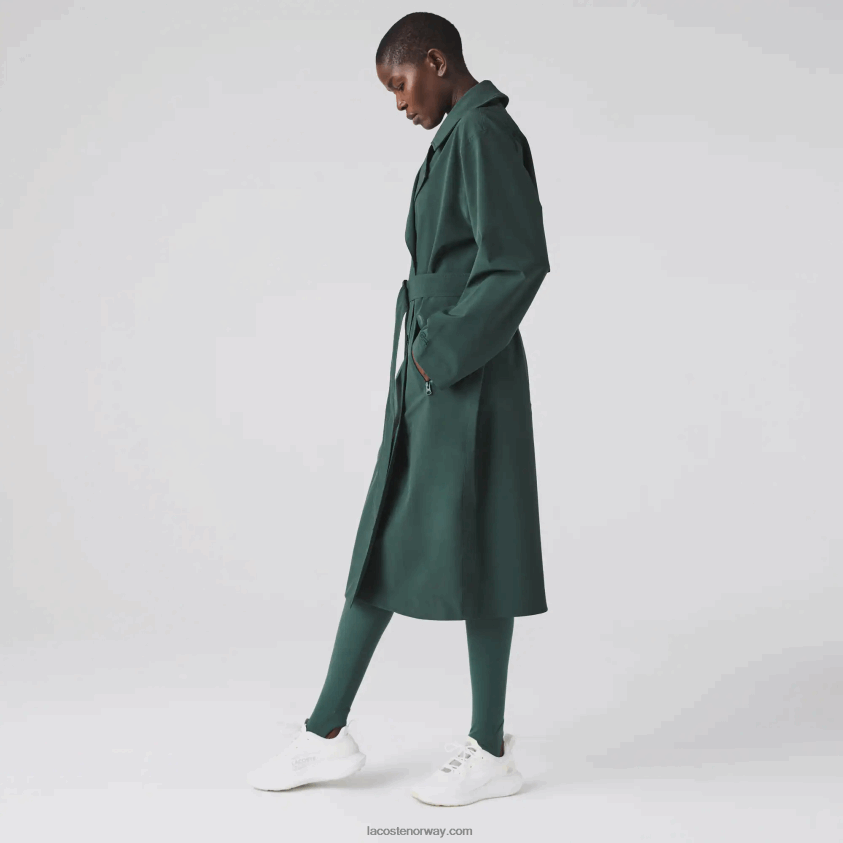 Lacoste overdimensjonert trenchcoat 4J4X0T2436 grønn r89 kvinner