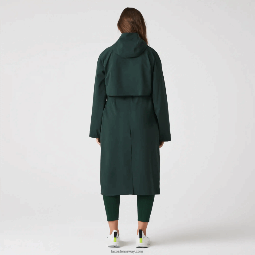 Lacoste overdimensjonert trenchcoat 4J4X0T2436 grønn r89 kvinner