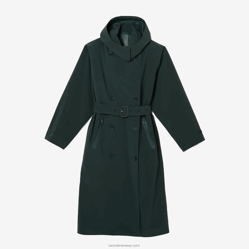 Lacoste overdimensjonert trenchcoat 4J4X0T2436 grønn r89 kvinner