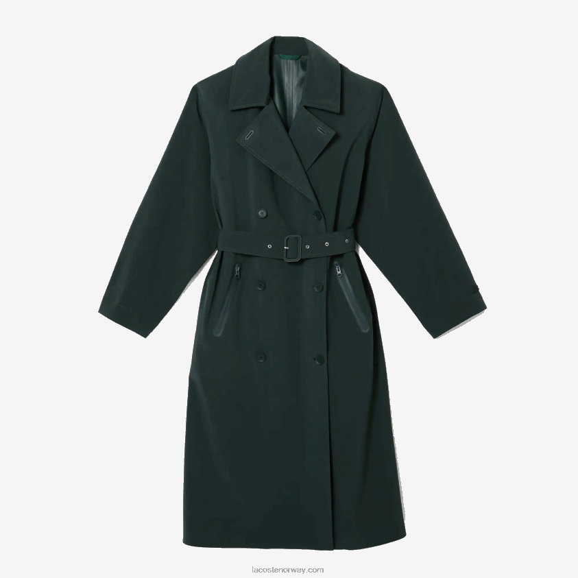 Lacoste overdimensjonert trenchcoat 4J4X0T2436 grønn r89 kvinner