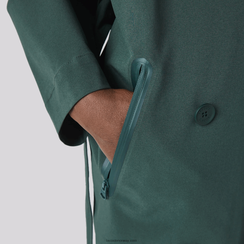 Lacoste overdimensjonert trenchcoat 4J4X0T2436 grønn r89 kvinner