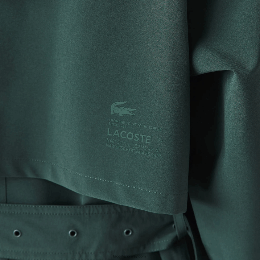 Lacoste overdimensjonert trenchcoat 4J4X0T2436 grønn r89 kvinner