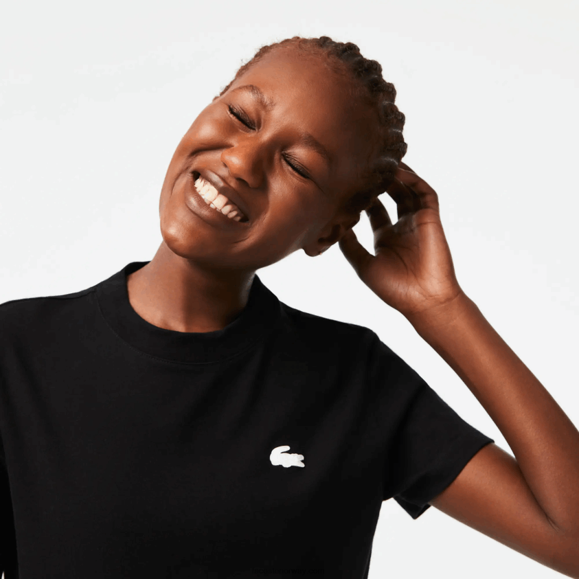 Lacoste sport t-skjorte i økologisk bomull 4J4X0T2542 svart 031 kvinner