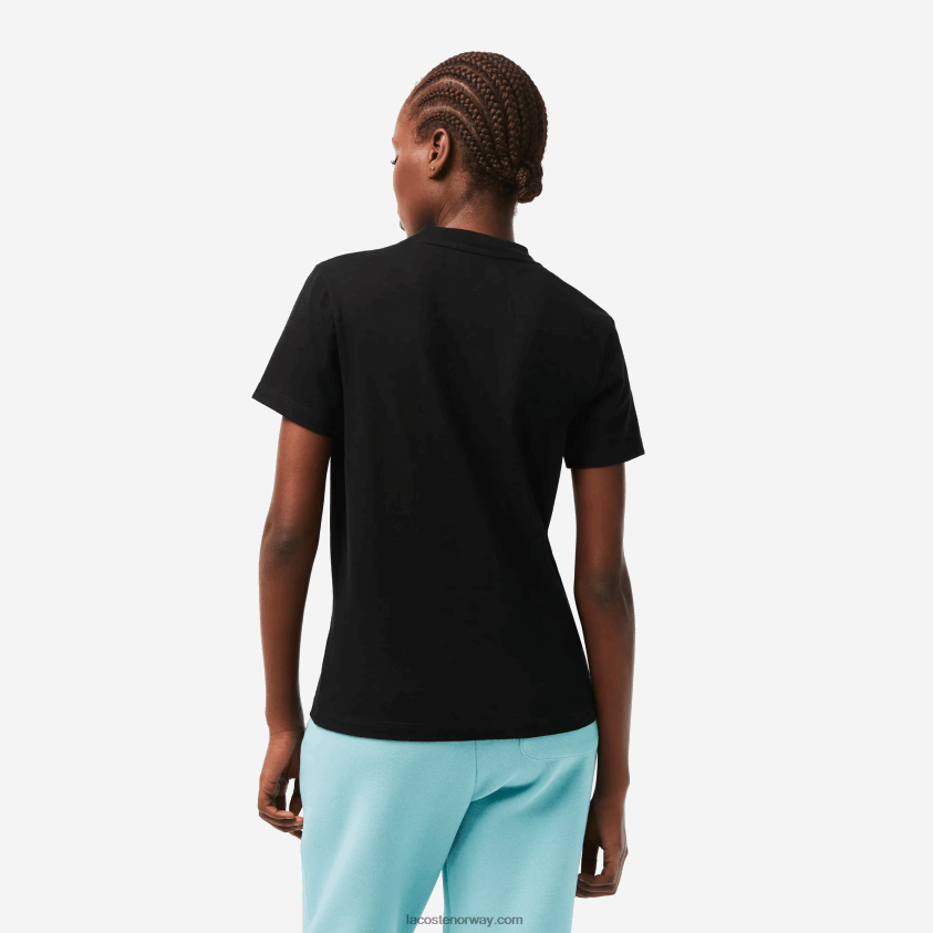 Lacoste sport t-skjorte i økologisk bomull 4J4X0T2542 svart 031 kvinner