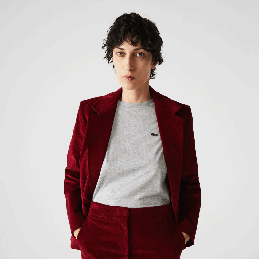 Lacoste t-skjorte i premium bomull med rund hals 4J4X0T2591 grå kine cca kvinner