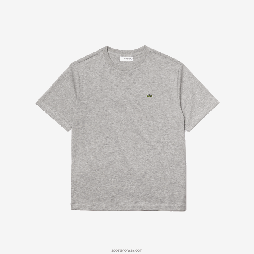 Lacoste t-skjorte i premium bomull med rund hals 4J4X0T2591 grå kine cca kvinner