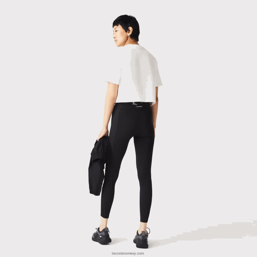 Lacoste t-skjorte med bånd med løs passform 4J4X0T2547 hvit 70v kvinner