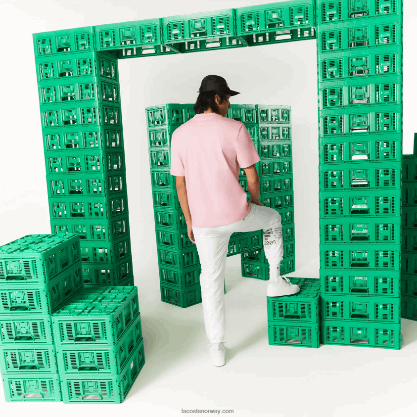 lacoste x minecraft t-skjorte i økologisk bomull 4J4X0T879 rosa 7sy kvinner