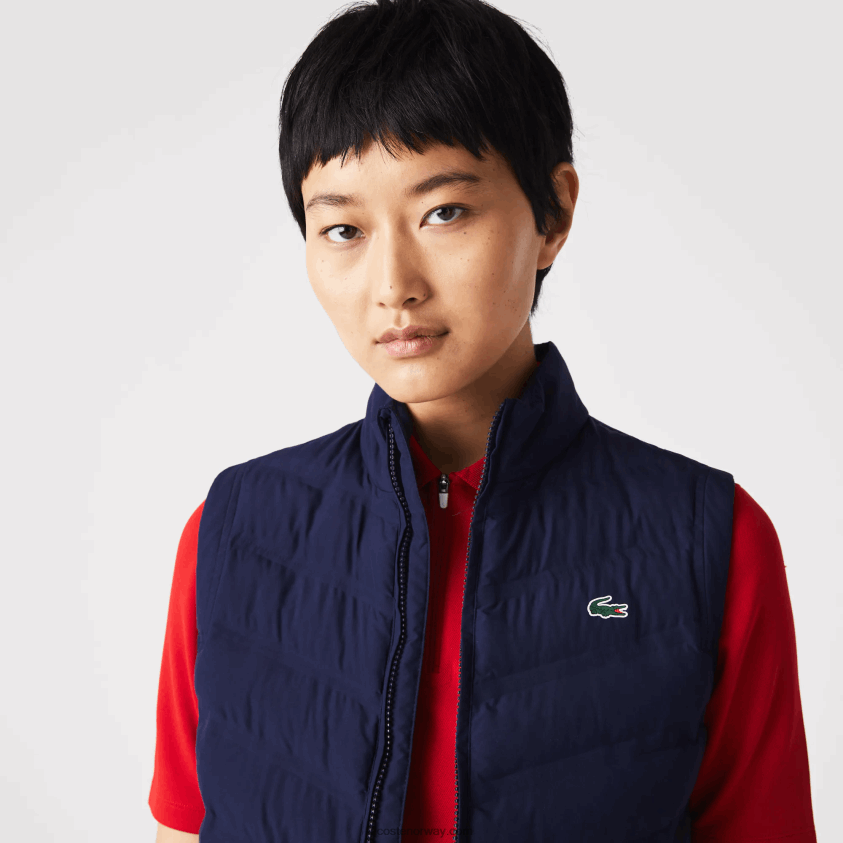 Lacoste sport vattert golfvest 4J4X0T2630 marineblå 423 kvinner