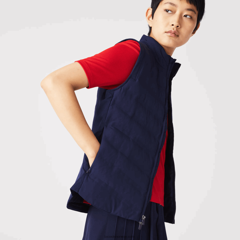 Lacoste sport vattert golfvest 4J4X0T2630 marineblå 423 kvinner