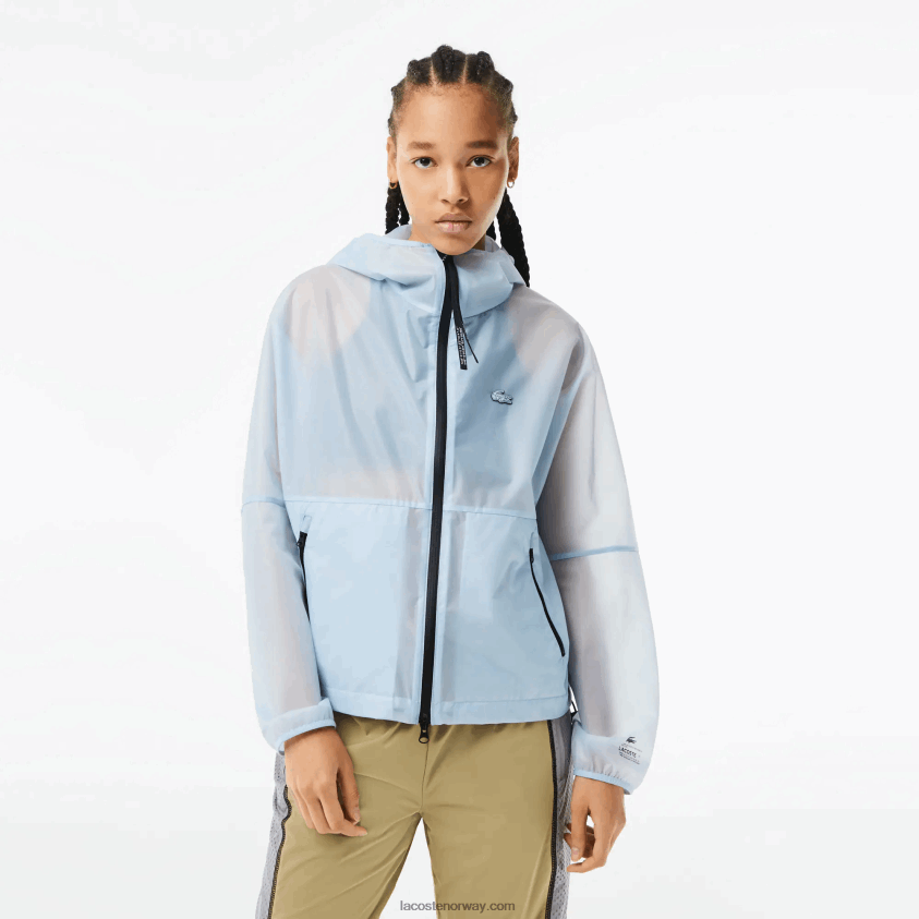 Lacoste gjennomsiktig vindjakke 4J4X0T2433 blå fye kvinner