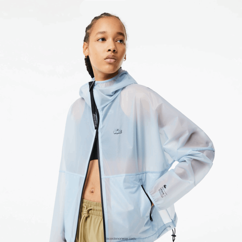 Lacoste gjennomsiktig vindjakke 4J4X0T2433 blå fye kvinner