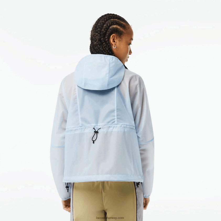 Lacoste gjennomsiktig vindjakke 4J4X0T2433 blå fye kvinner