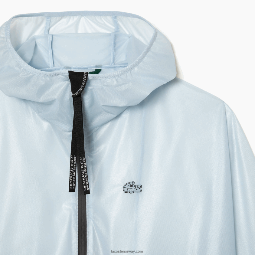 Lacoste gjennomsiktig vindjakke 4J4X0T2433 blå fye kvinner