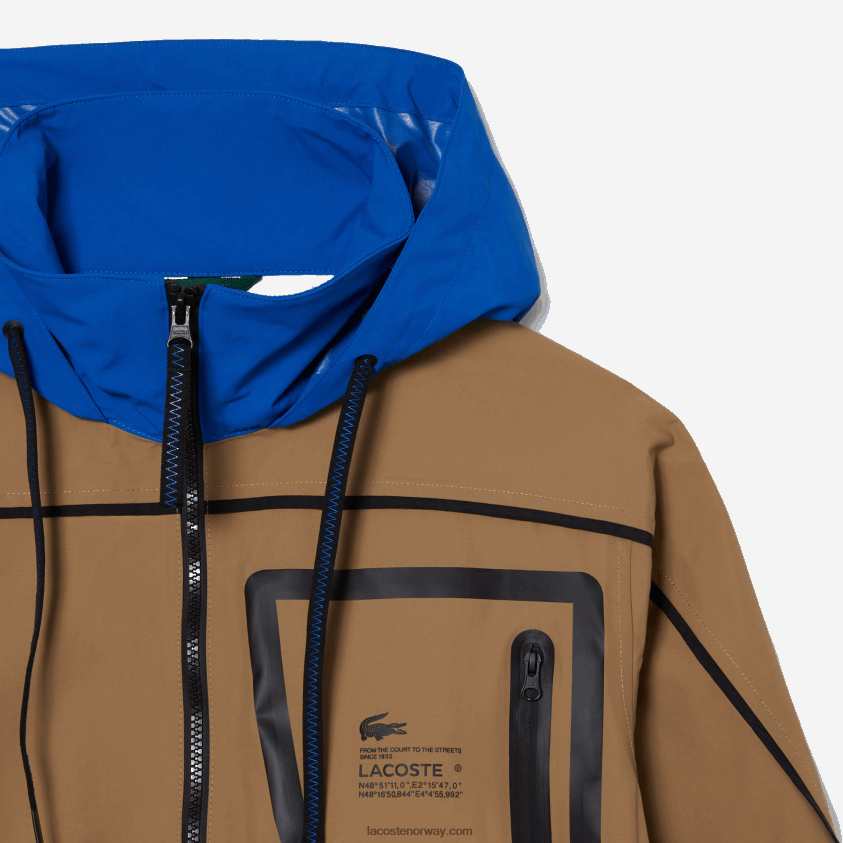 Lacoste vindjakke i nylon 4J4X0T2620 brun blå 9fg kvinner