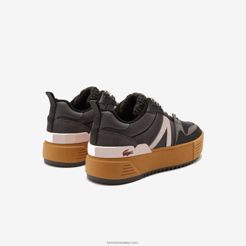 Lacoste l002 vinter utendørs sko i skinn 4J4X0T2728 svart rosa 1j1 kvinner