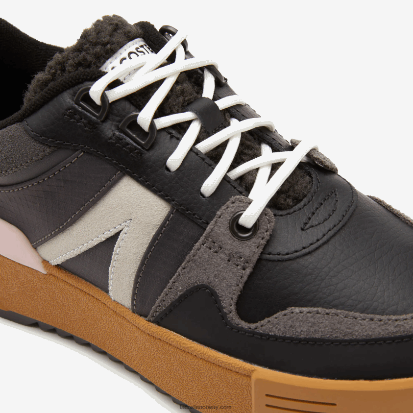 Lacoste l002 vinter utendørs sko i skinn 4J4X0T2728 svart rosa 1j1 kvinner