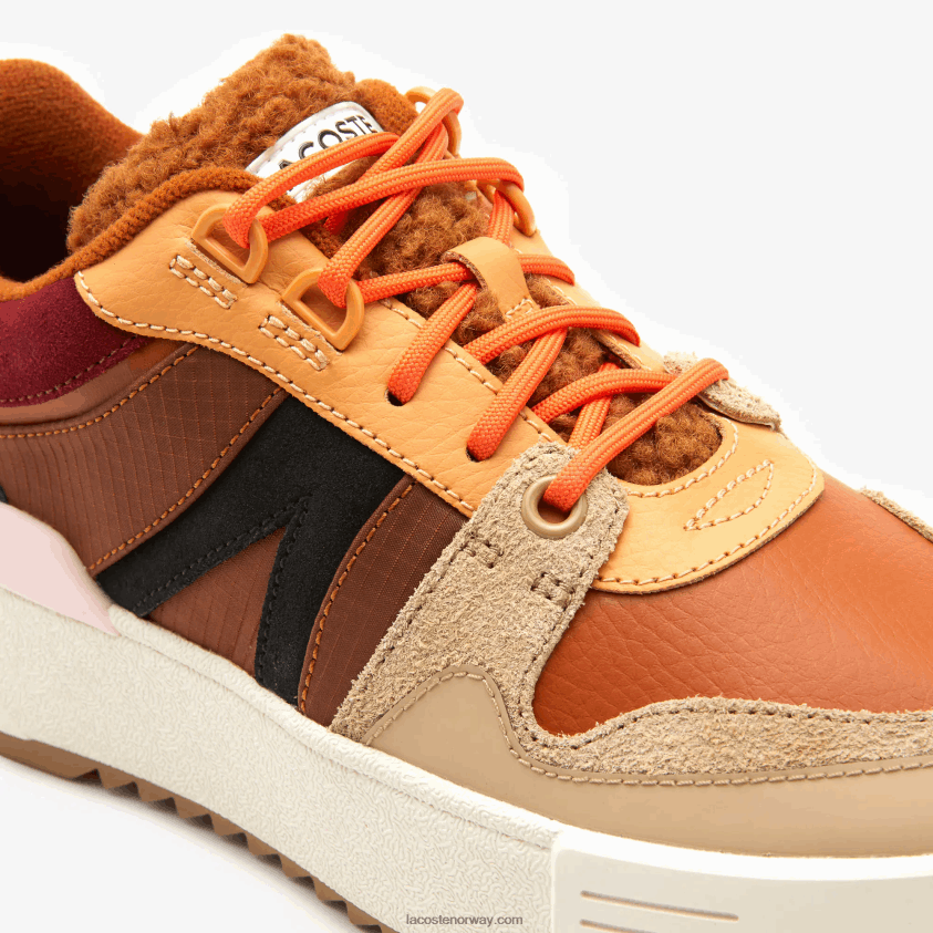 Lacoste l002 vinter utendørs sko i skinn 4J4X0T2729 brun rosa 7e1 kvinner
