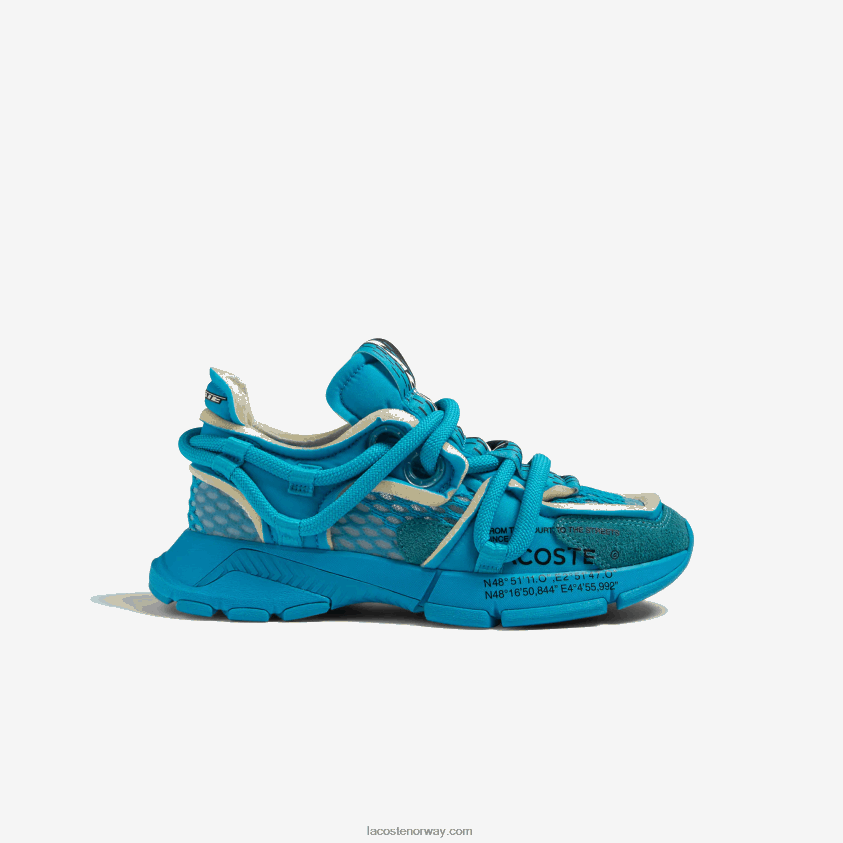 Lacoste l003 aktive rullebane tekstil joggesko 4J4X0T2691 blå 11c kvinner