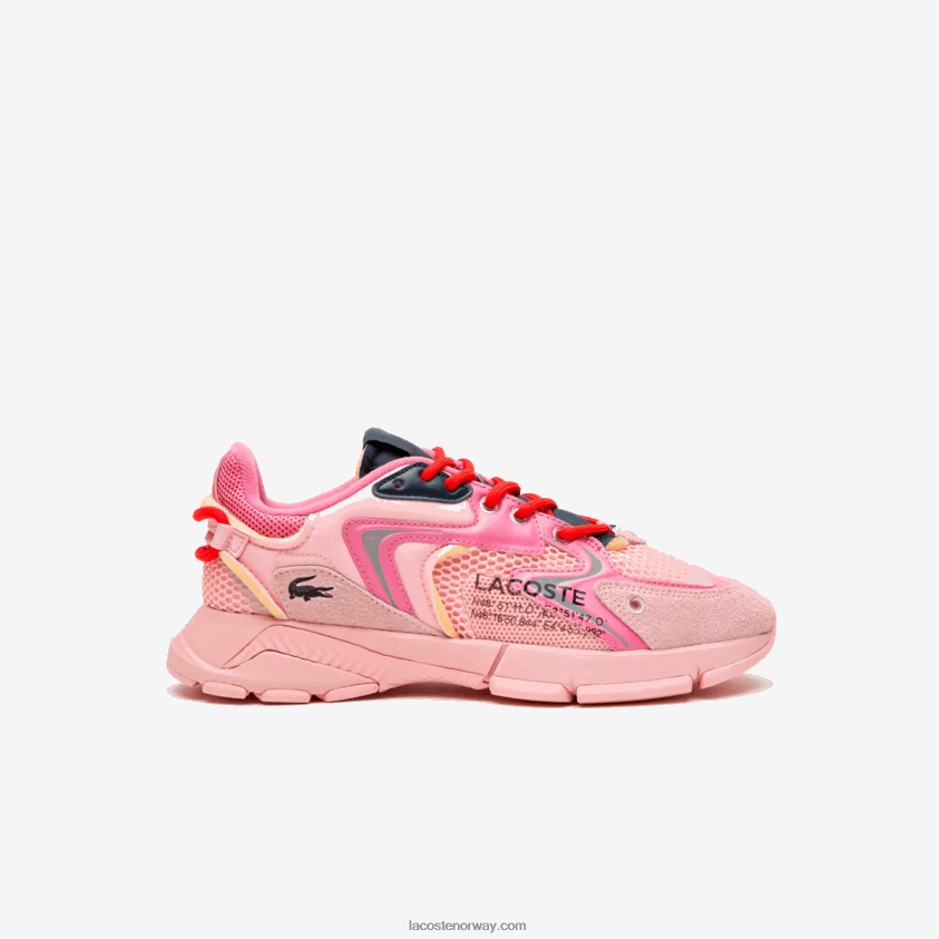 Lacoste l003 neo tekstil joggesko 4J4X0T2677 rosa 13c kvinner