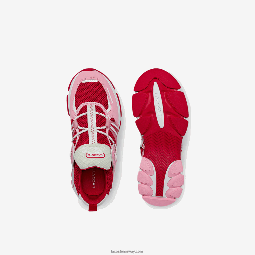 Lacoste l003 tekstil colorblock joggesko 4J4X0T2754 rosa og hvit f50 kvinner