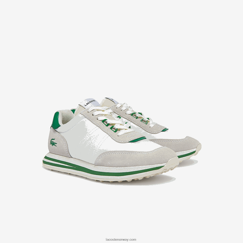 Lacoste l-spinn joggesko i tekstil i gull 4J4X0T2743 hvit/grønn 082 kvinner