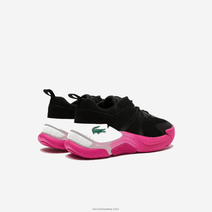 Lacoste lw2 xtra sneakers i skinn 4J4X0T2722 svart rosa 1j1 kvinner