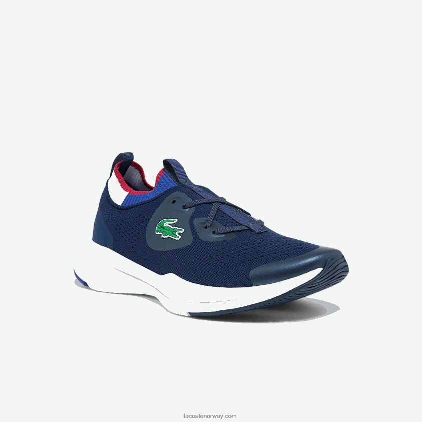 Lacoste run spin strikke tekstil joggesko 4J4X0T2742 marine og hvit 092 kvinner