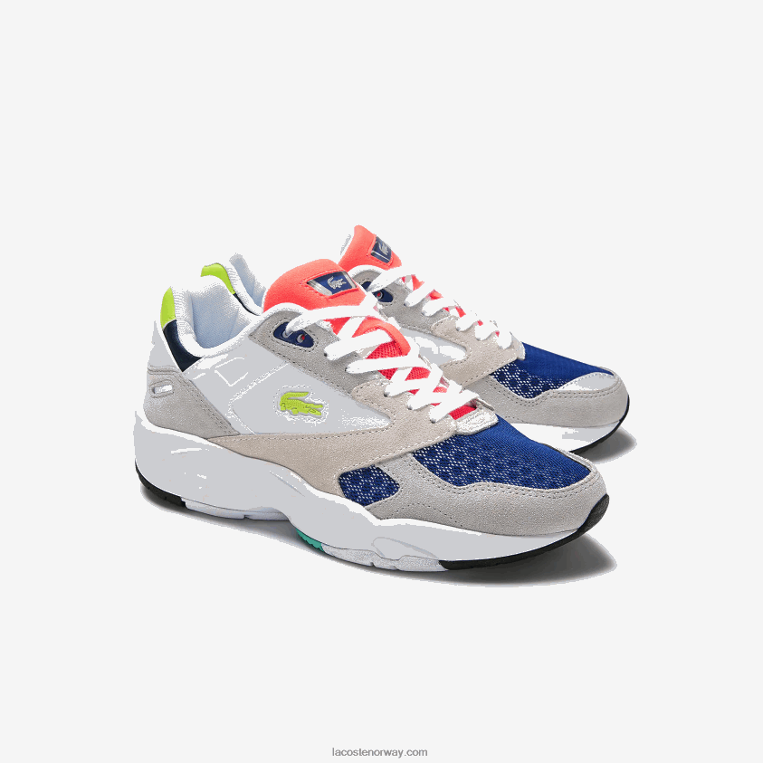 Lacoste storm 96 lo colorblock tekstil joggesko 4J4X0T2740 lys grå og lys grønn lg1 kvinner