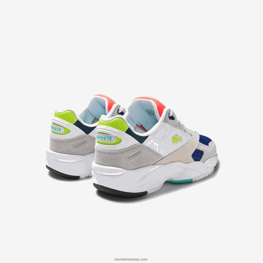 Lacoste storm 96 lo colorblock tekstil joggesko 4J4X0T2740 lys grå og lys grønn lg1 kvinner