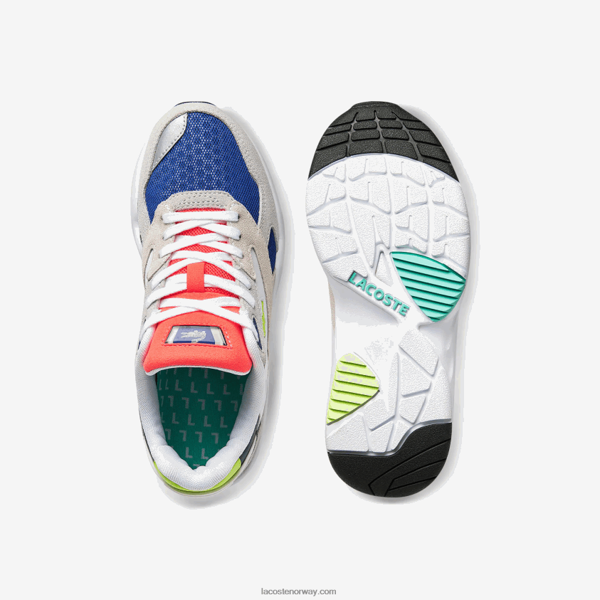 Lacoste storm 96 lo colorblock tekstil joggesko 4J4X0T2740 lys grå og lys grønn lg1 kvinner