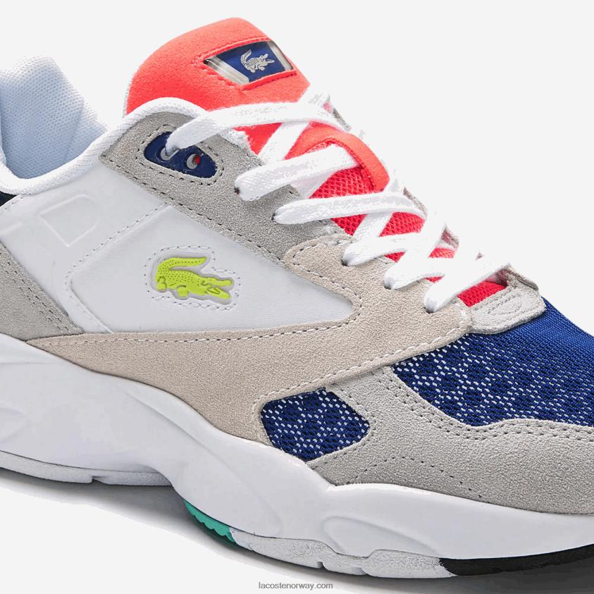 Lacoste storm 96 lo colorblock tekstil joggesko 4J4X0T2740 lys grå og lys grønn lg1 kvinner