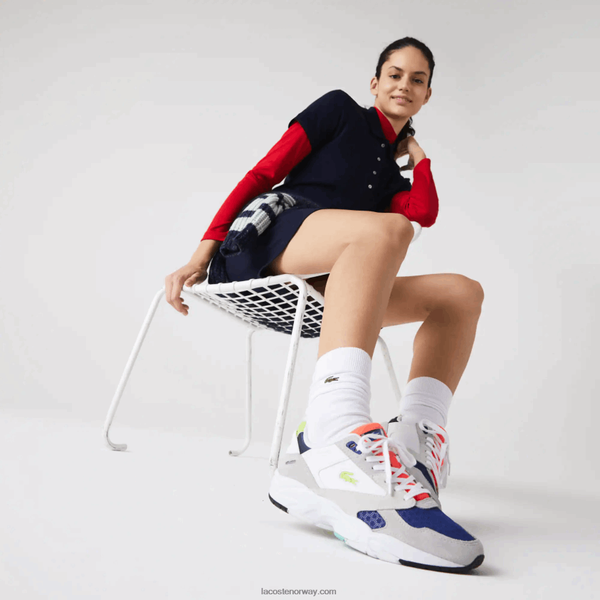 Lacoste storm 96 lo colorblock tekstil joggesko 4J4X0T2740 lys grå og lys grønn lg1 kvinner