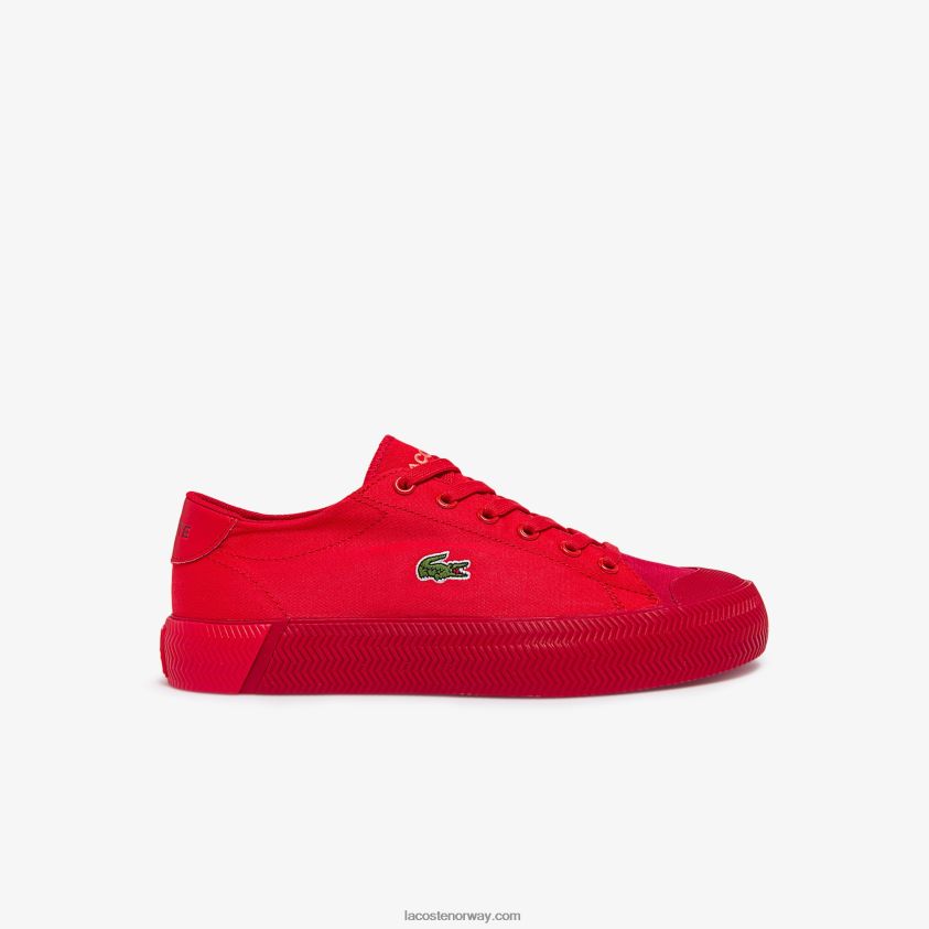Lacoste gripshot lerret tonale joggesko 4J4X0T2748 rød rød rr1 kvinner