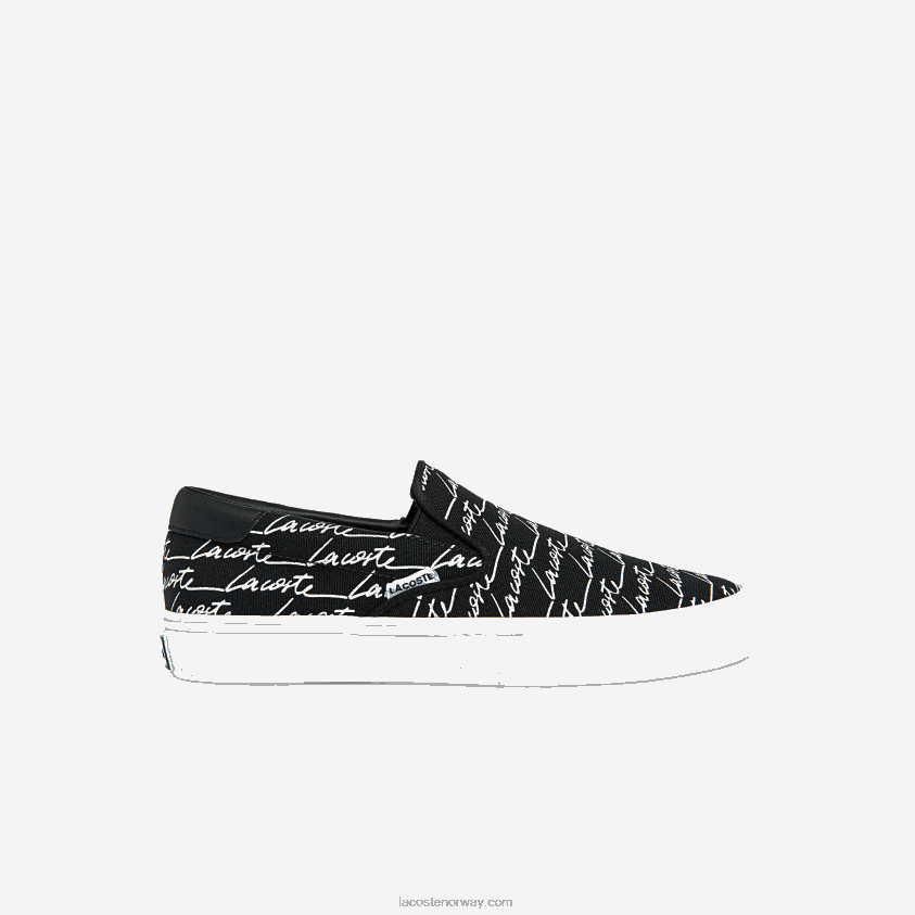 Lacoste jump serve canvas print slip on 4J4X0T2705 svart og off white 454 kvinner