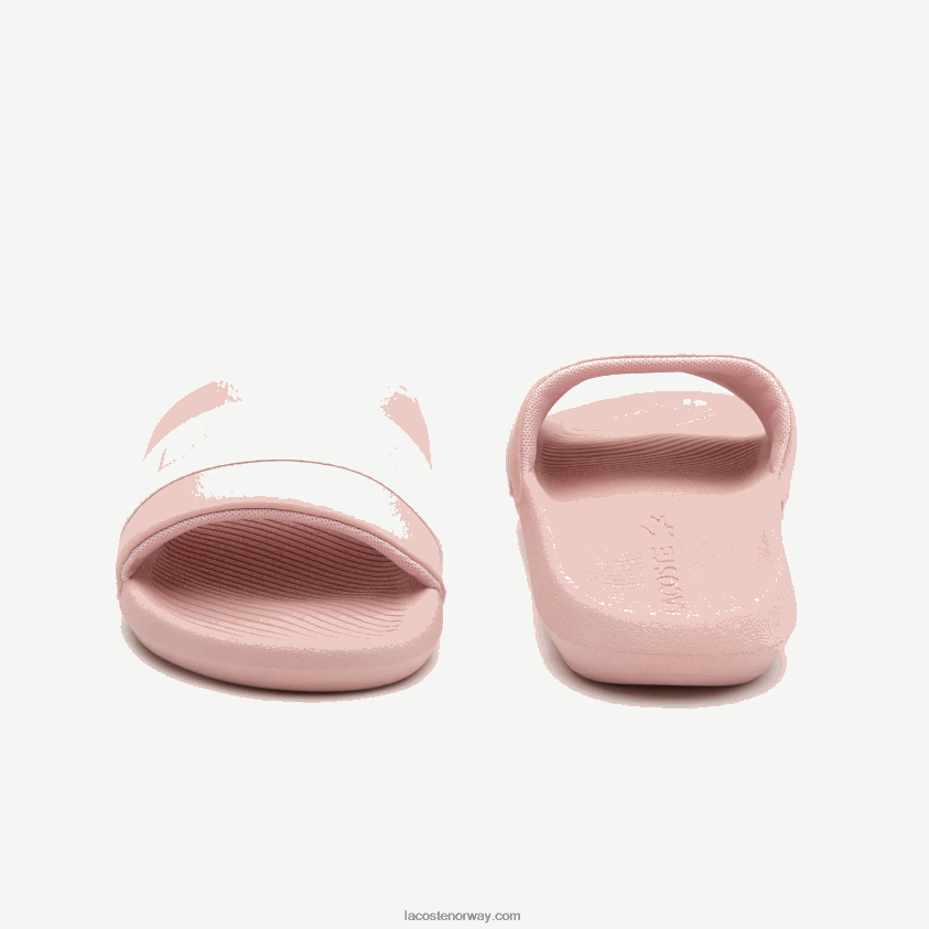 Lacoste croco syntetiske og tekstil lysbilder 4J4X0T2711 lys rosa og hvit 208 kvinner