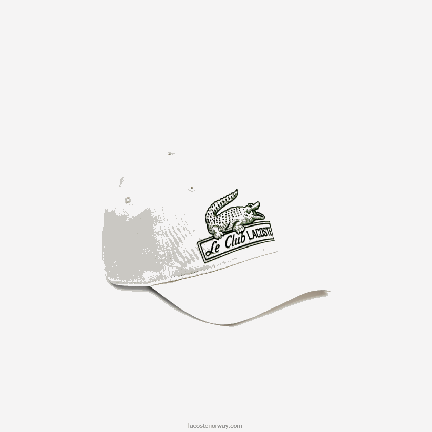 Lacoste vintage caps med krokodilletrykk 4J4X0T2897 hvit 70v kvinner