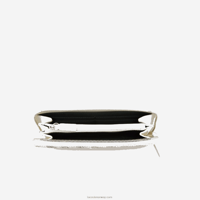 Lacoste monogram print lommebok med glidelås 4J4X0T2774 farine sinople f89 kvinner